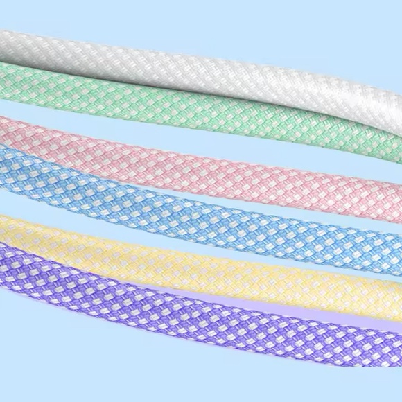 2m - Pink USB-C to Type C Woven Charging Cable for Apple Android Fast Charging - Picture 2 of 4